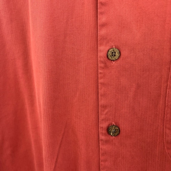 Tommy Bahama Rust Silk Blend Woven Button Front Short-Sleeve Camp Shirt - Picture 3 of 10